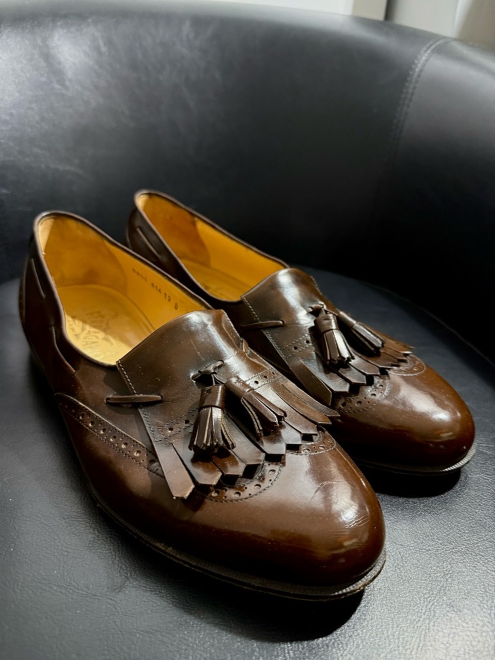 Ferragamo Brown Tassel Loafers - Classic Leather Slip-On